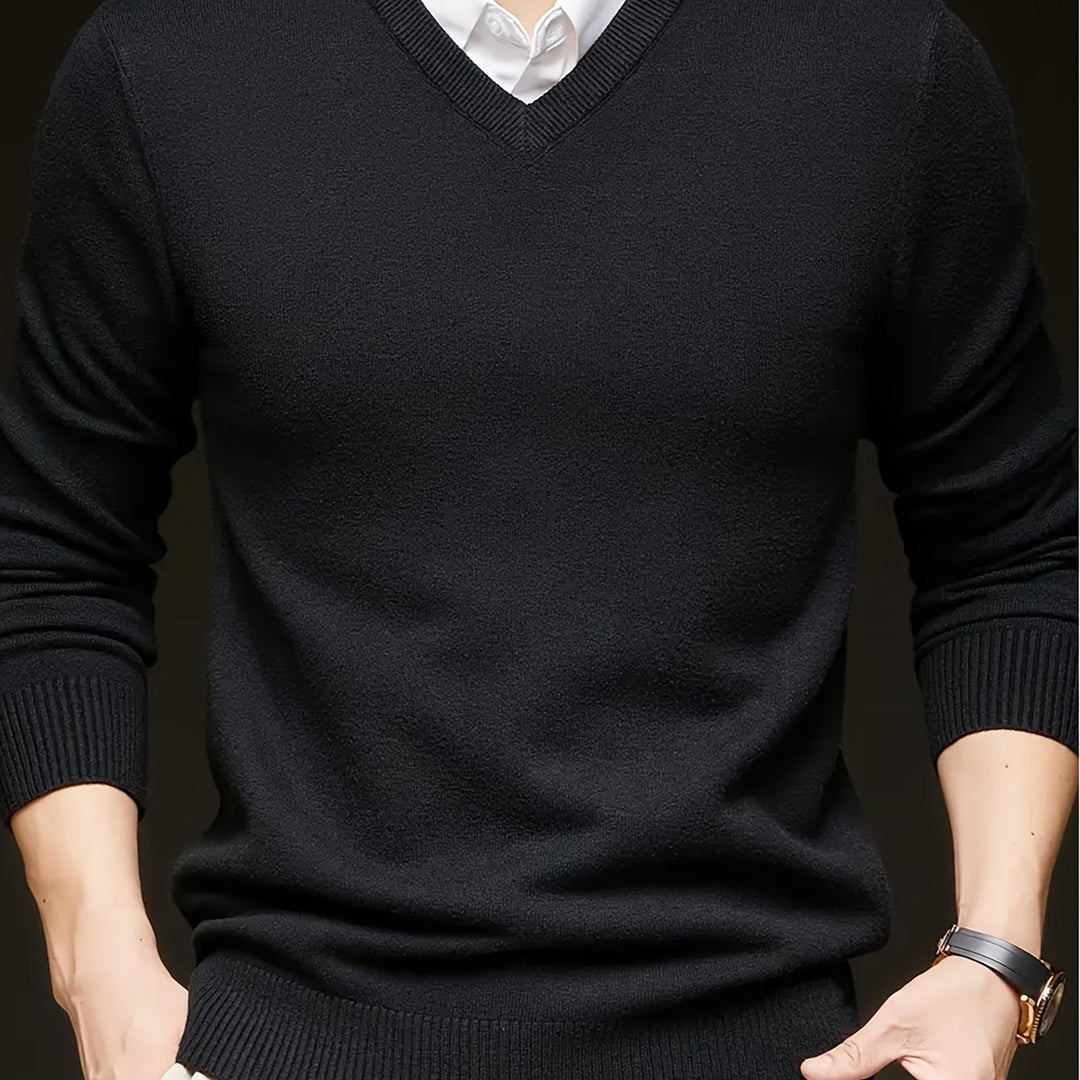 Refined V-Neck Sweater for Men