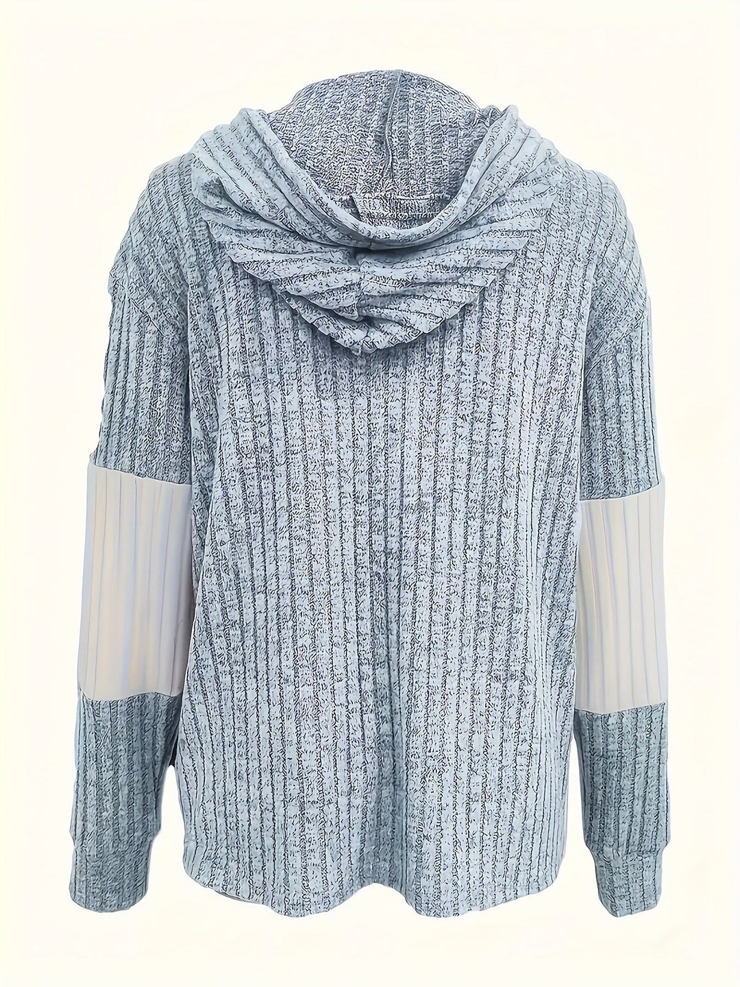 Colour-Block Hooded Jacket for Women, Textured Style