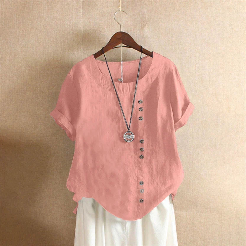Button Detail Summer Blouse for Women, Effortless Style