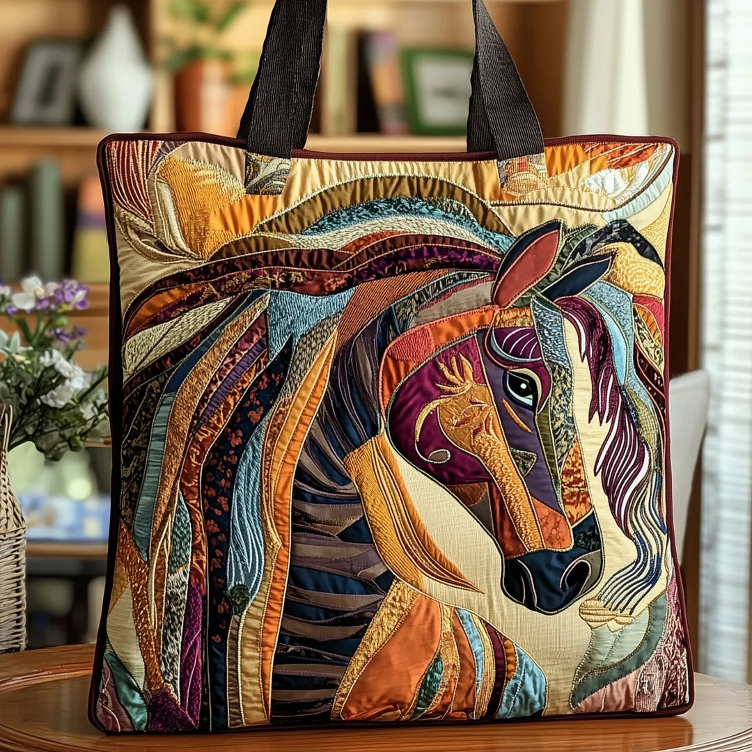 Multicolor Multicolor Horse Art Tote Bag