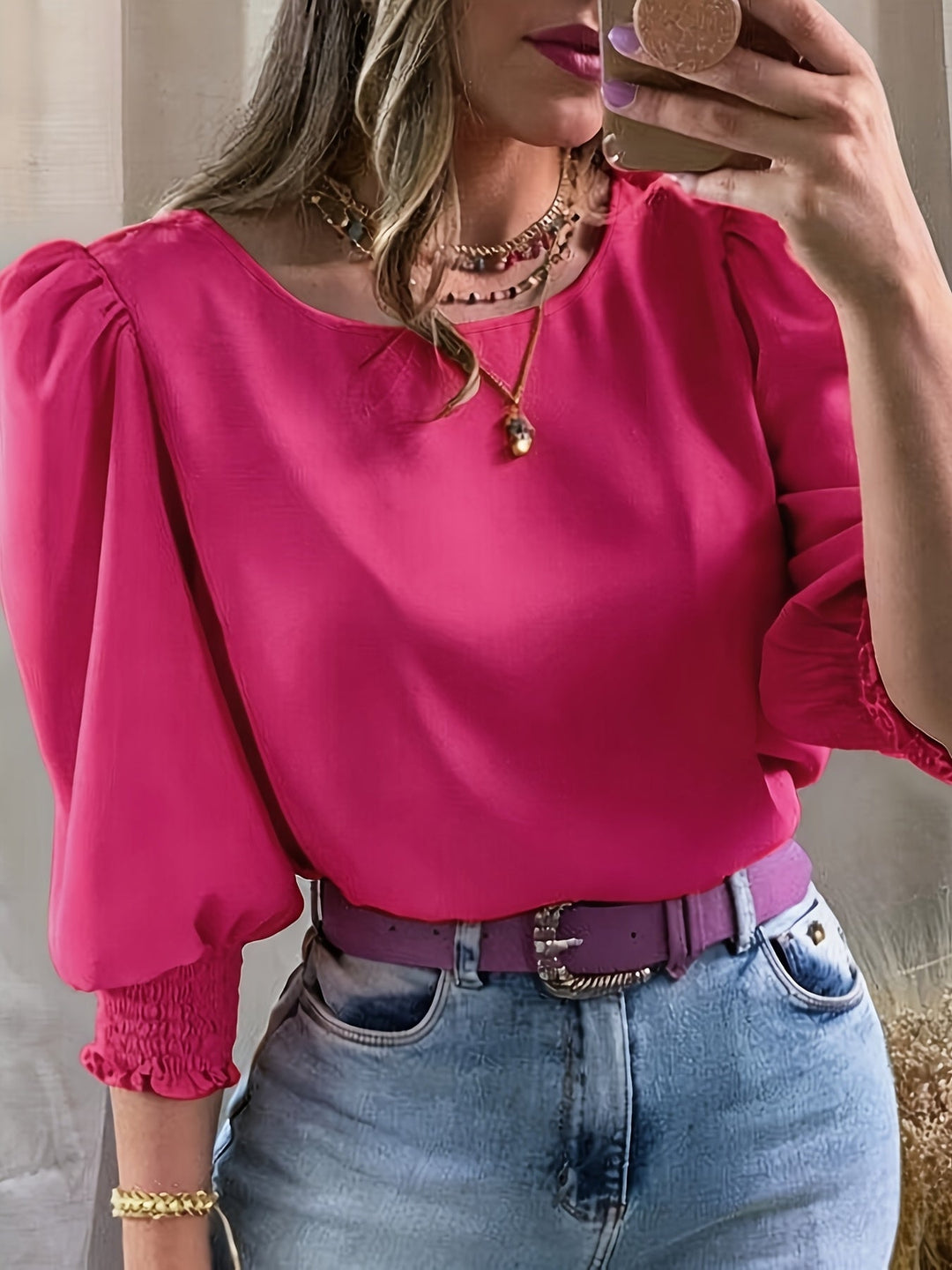 Puff-Sleeve Blouse for Women