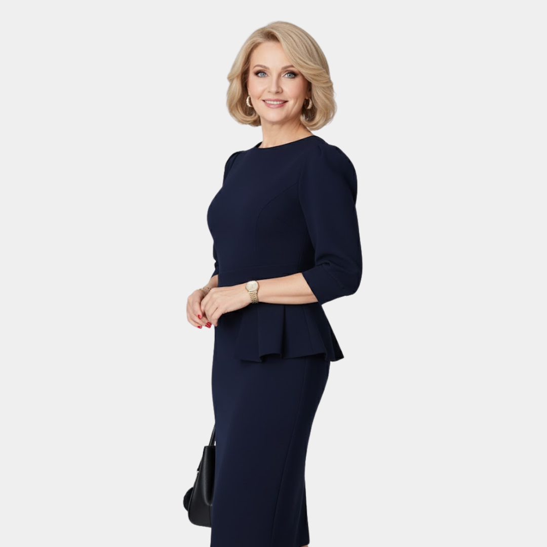 Women's Sculpted Peplum Midi Dress