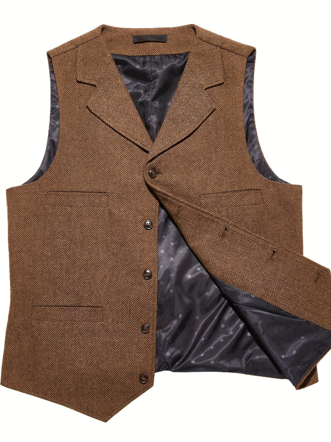 Refined Herringbone Waistcoat for Men