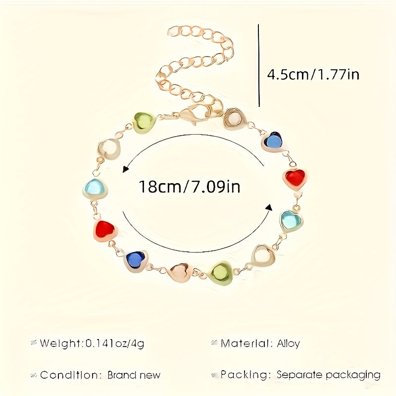 Stylish Multicolor Heart Shape Bracelet