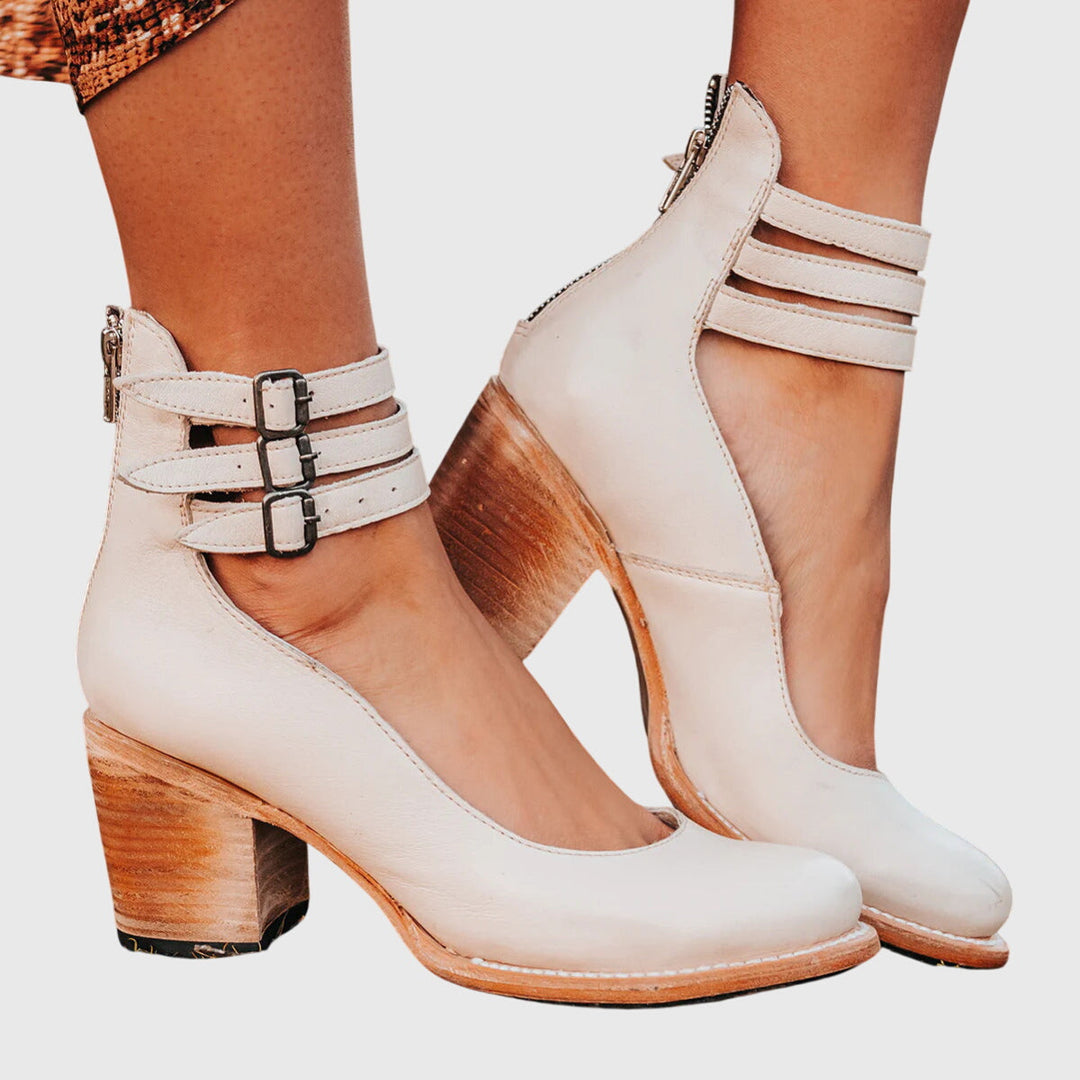 Triple Ankle Strap Heels, Women's Elegant Fit