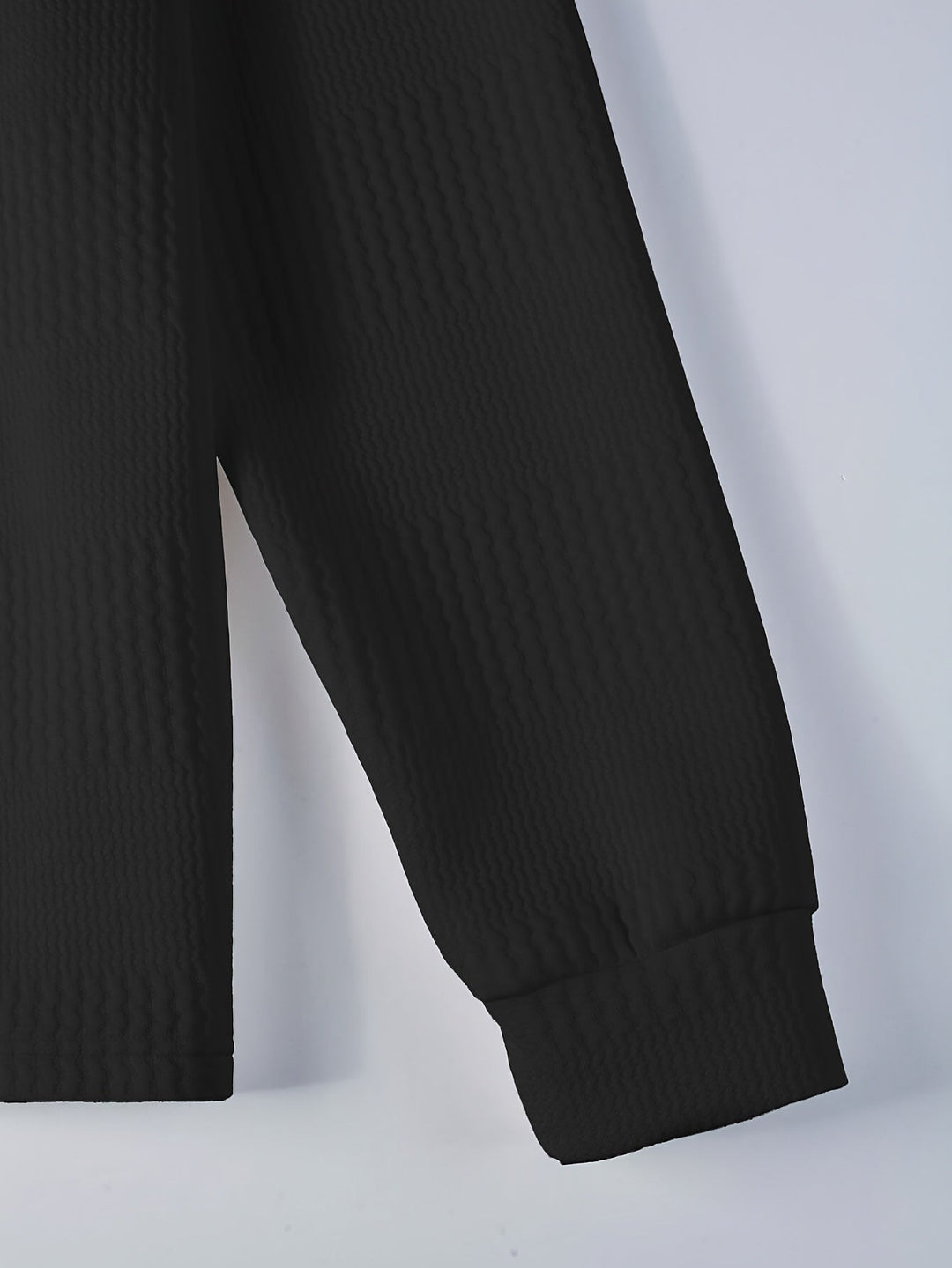 Long-Sleeve Polo Shirt for Men, Textured Style