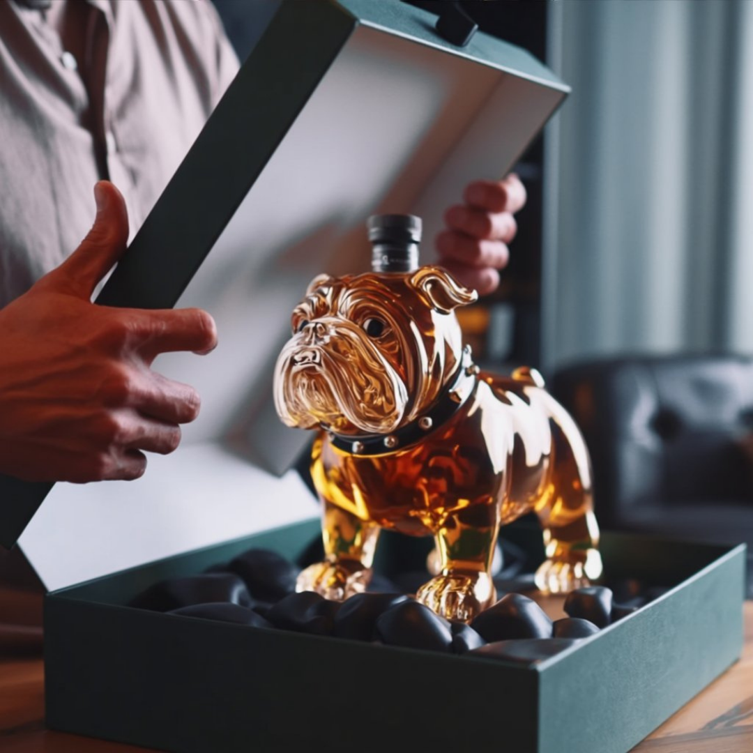 Whisky Bottle Bulldog Design