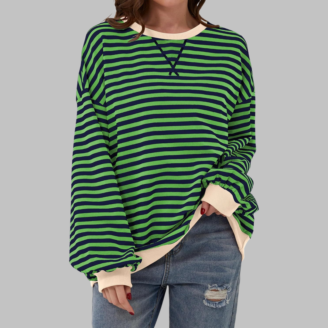 Casual Long Sleeve Striped Sweatshirt for Women