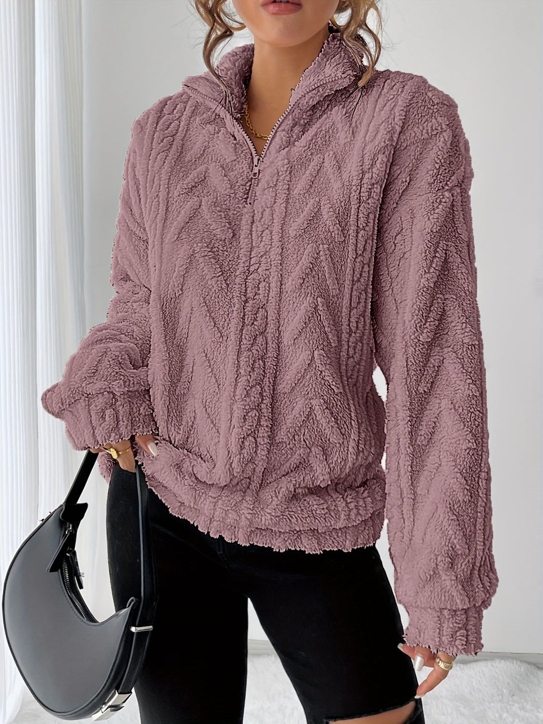 Textured Pullover for Women, Cozy Style