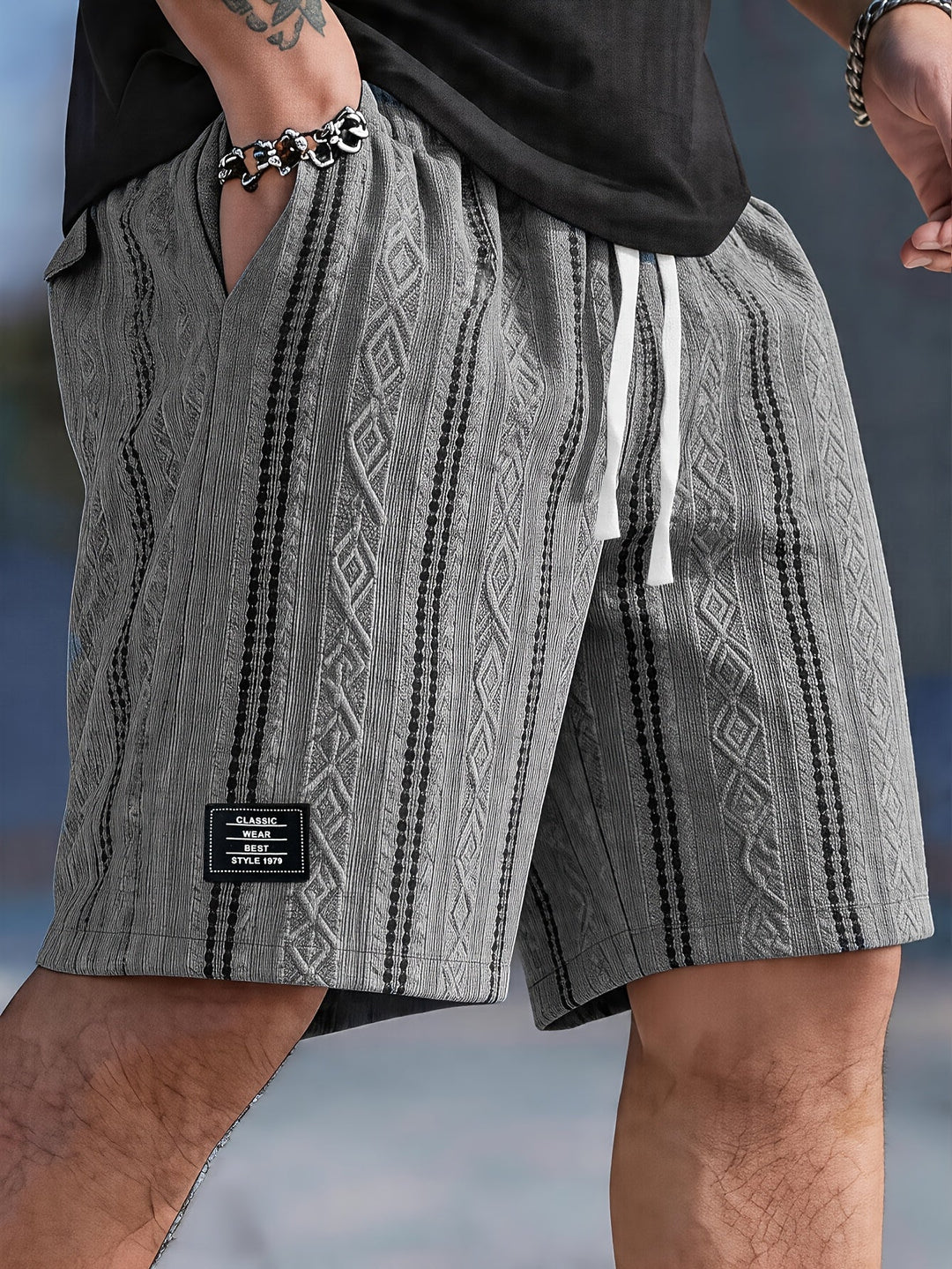 Drawstring Shorts, Men's Textured Fit