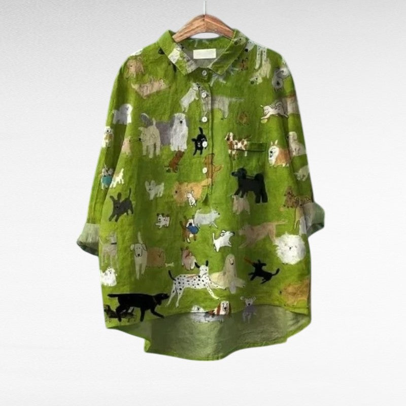 Animal Print Blouse for Women, Modern Style