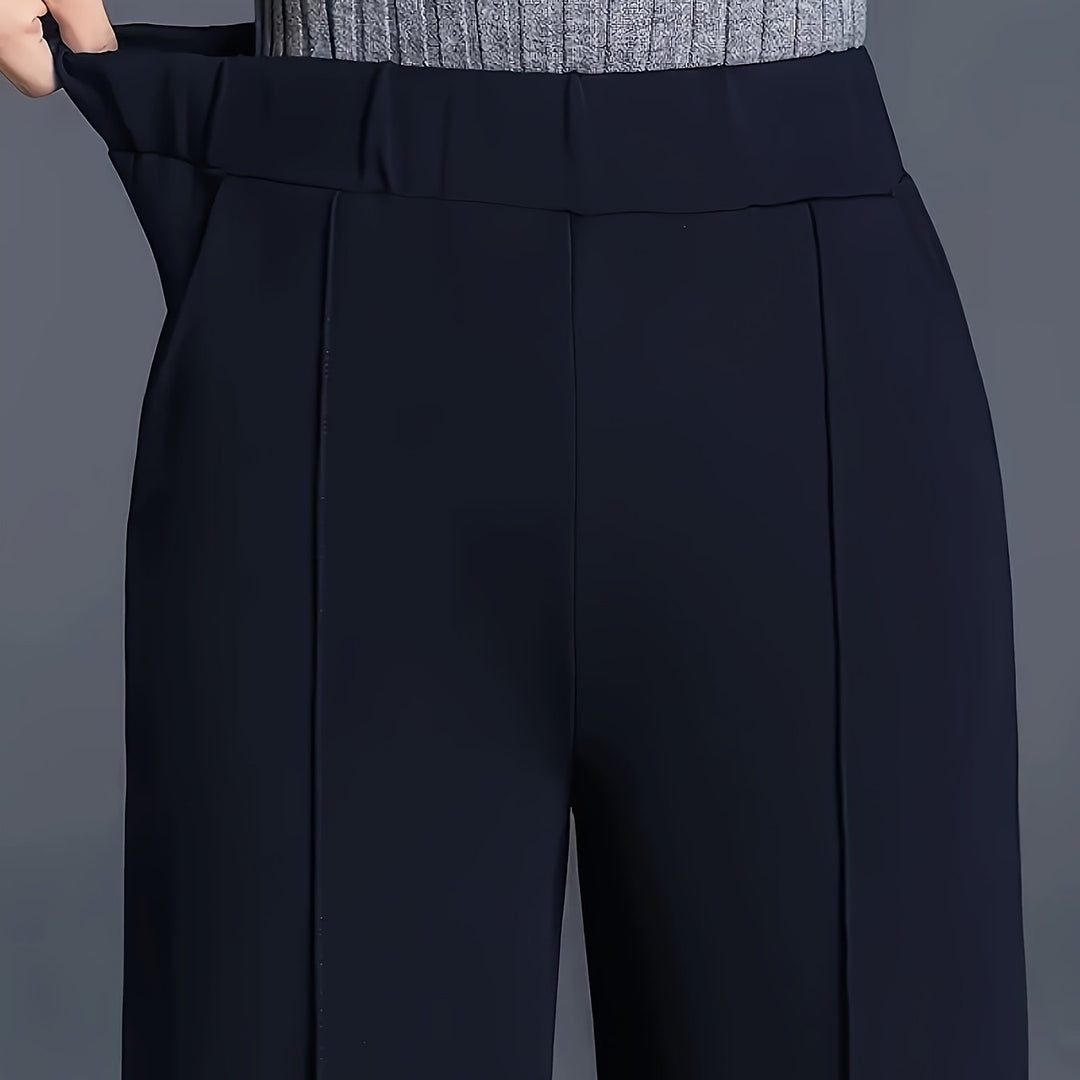 Ladies High-Waisted Wide-Leg Pants