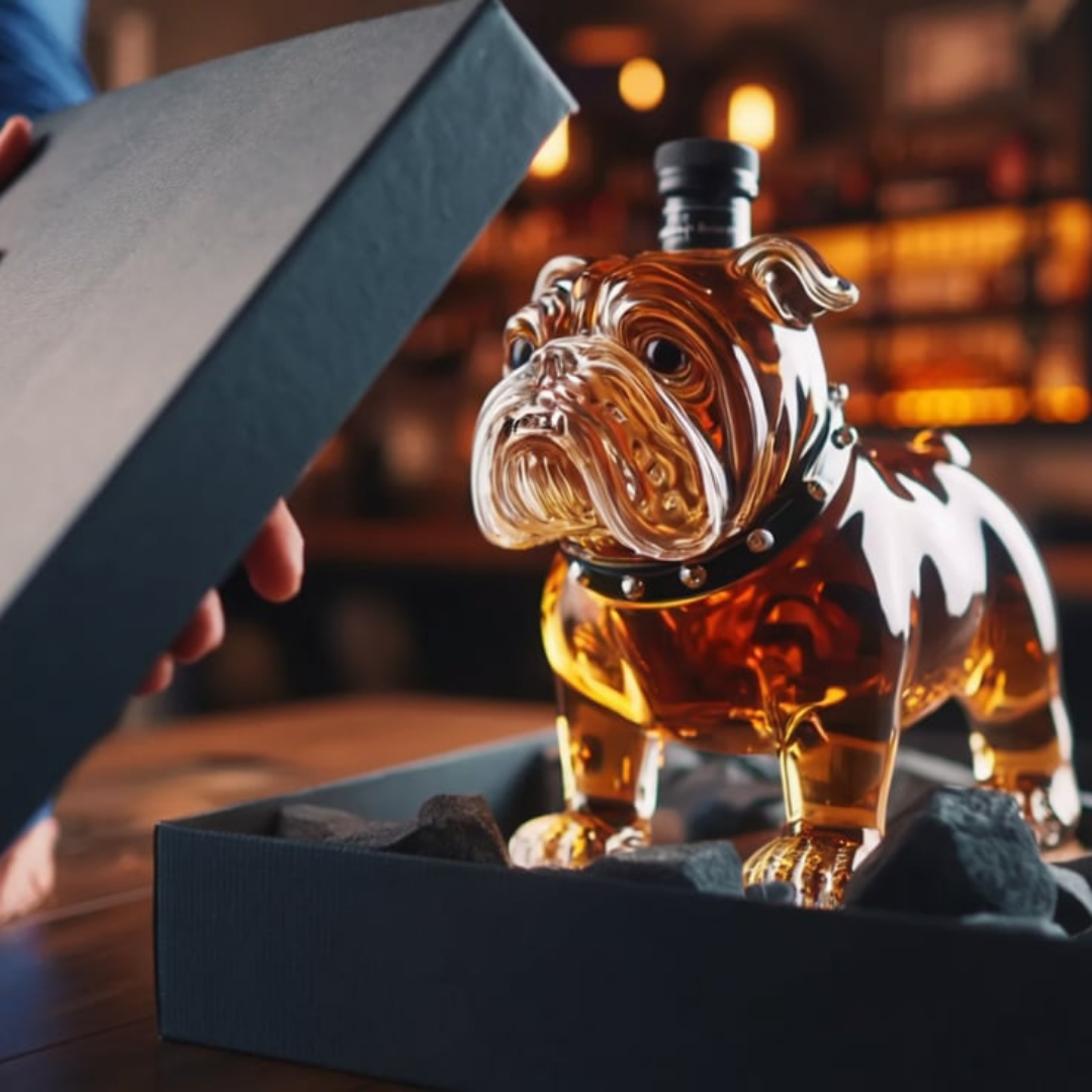 Whisky Bottle Bulldog Design
