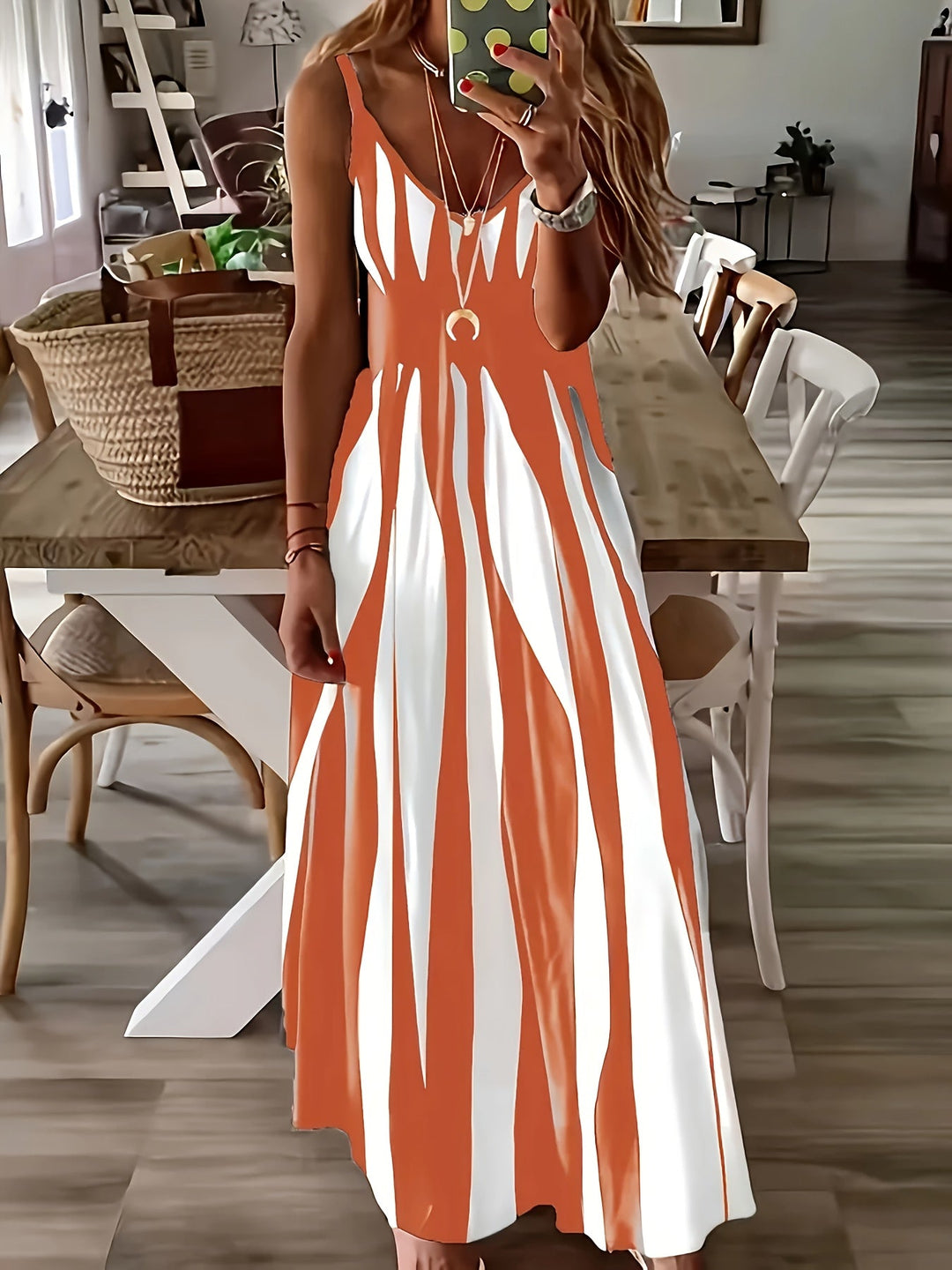 Flowing V-Neck Maxi Dress for Women