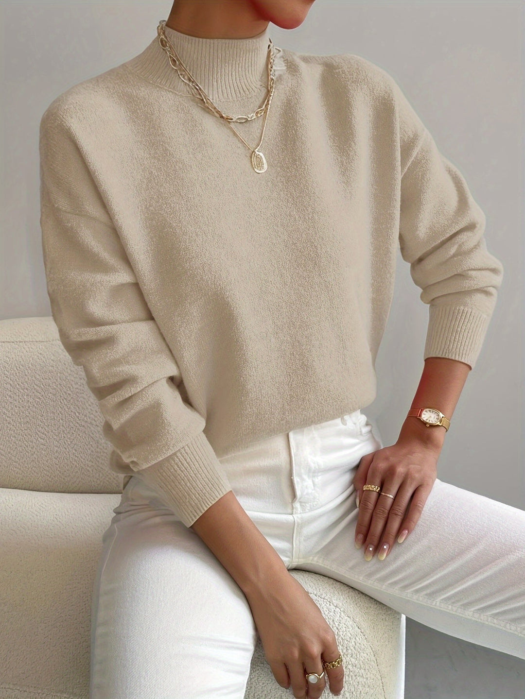 Mock Neck Sweater, Women's Refined Fit