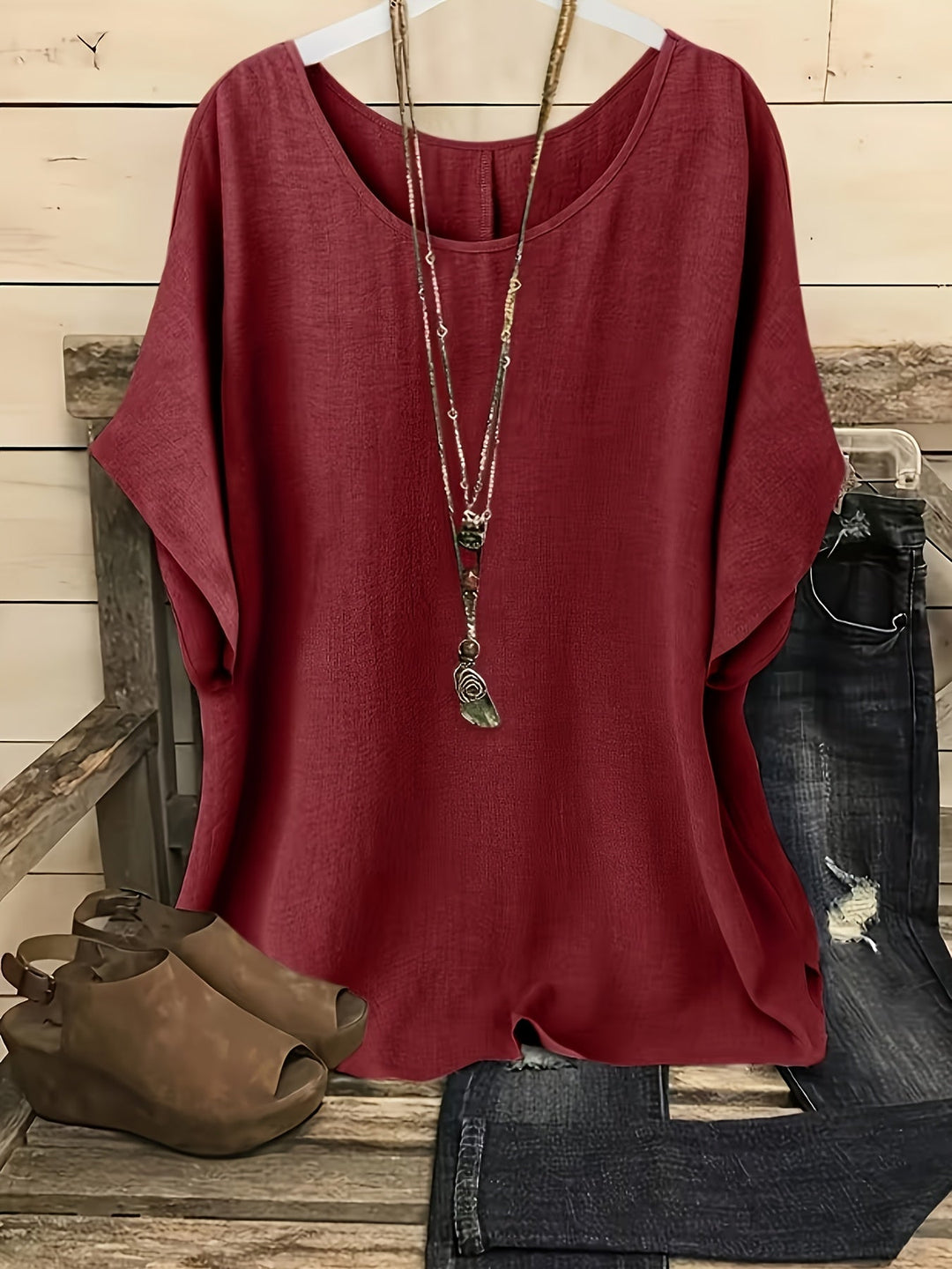 Women's Flowy Batwing Blouse