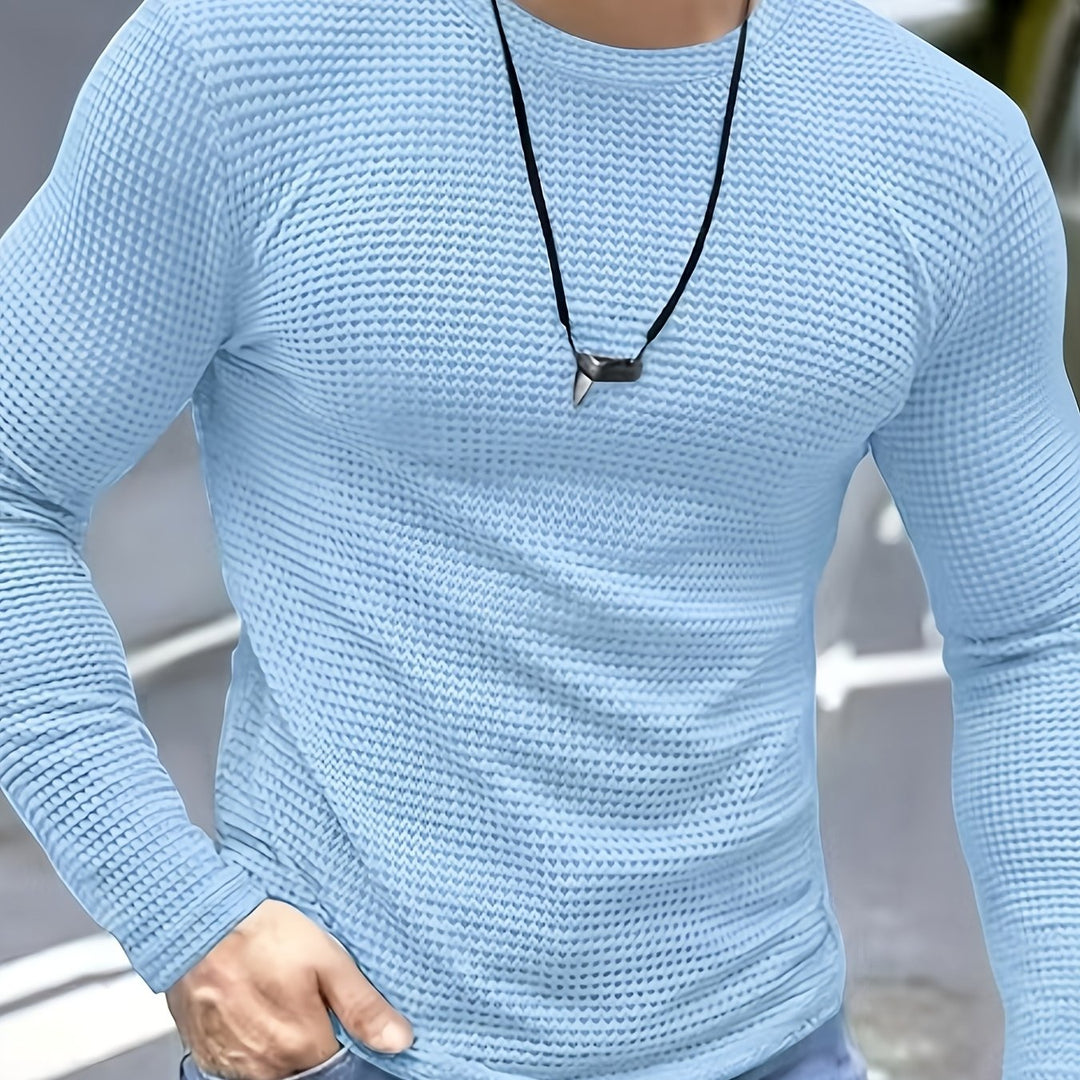 Long-Sleeve Top for Men, Textured Style