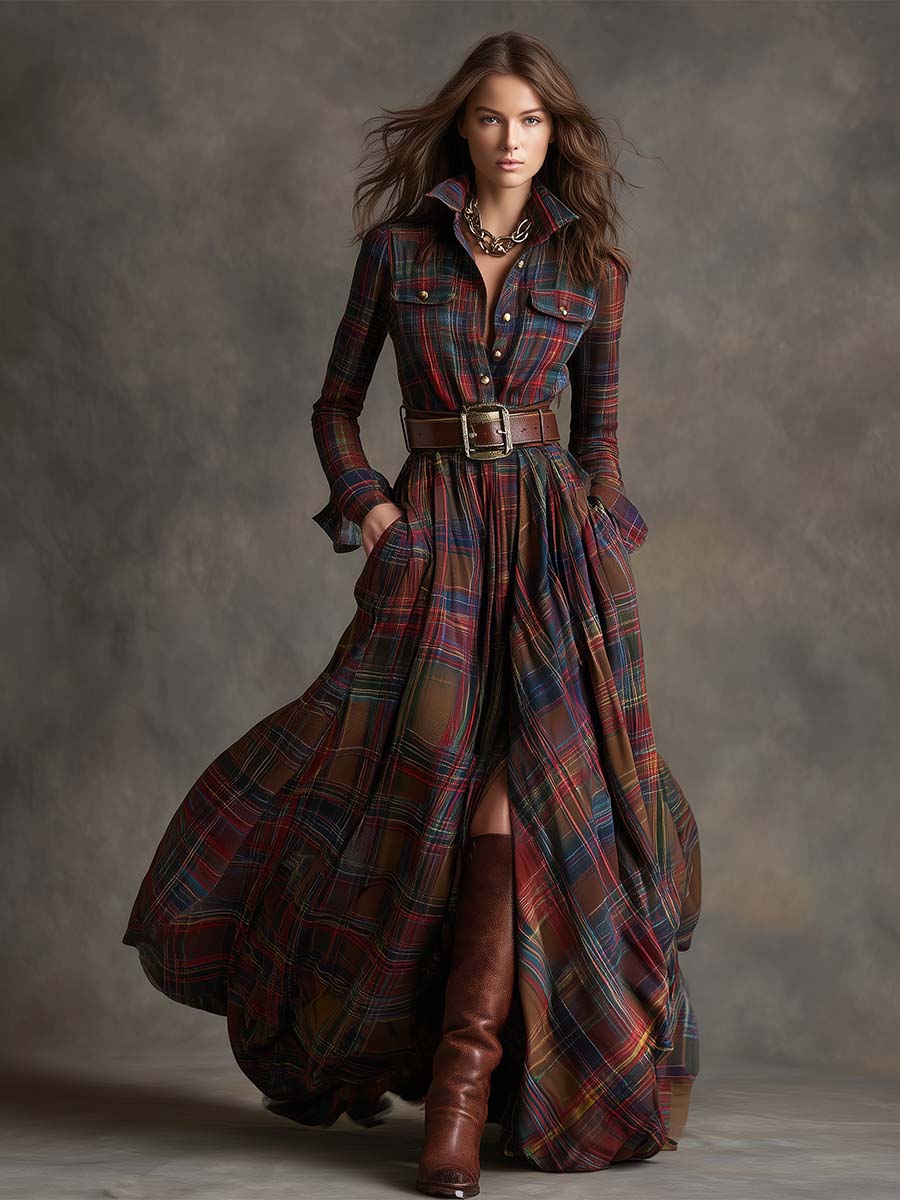 Belted Button-Up Shirt Dress, Women's Classic Fit