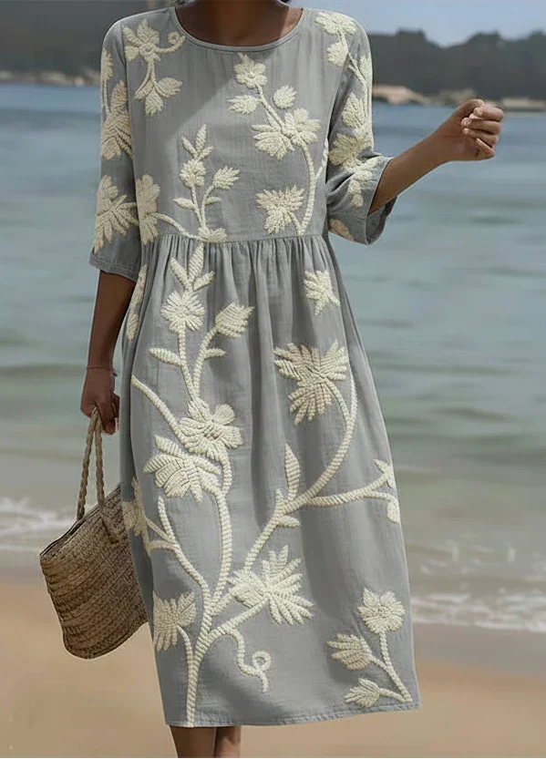 Retro Floral Dress for Women, Elegant Style
