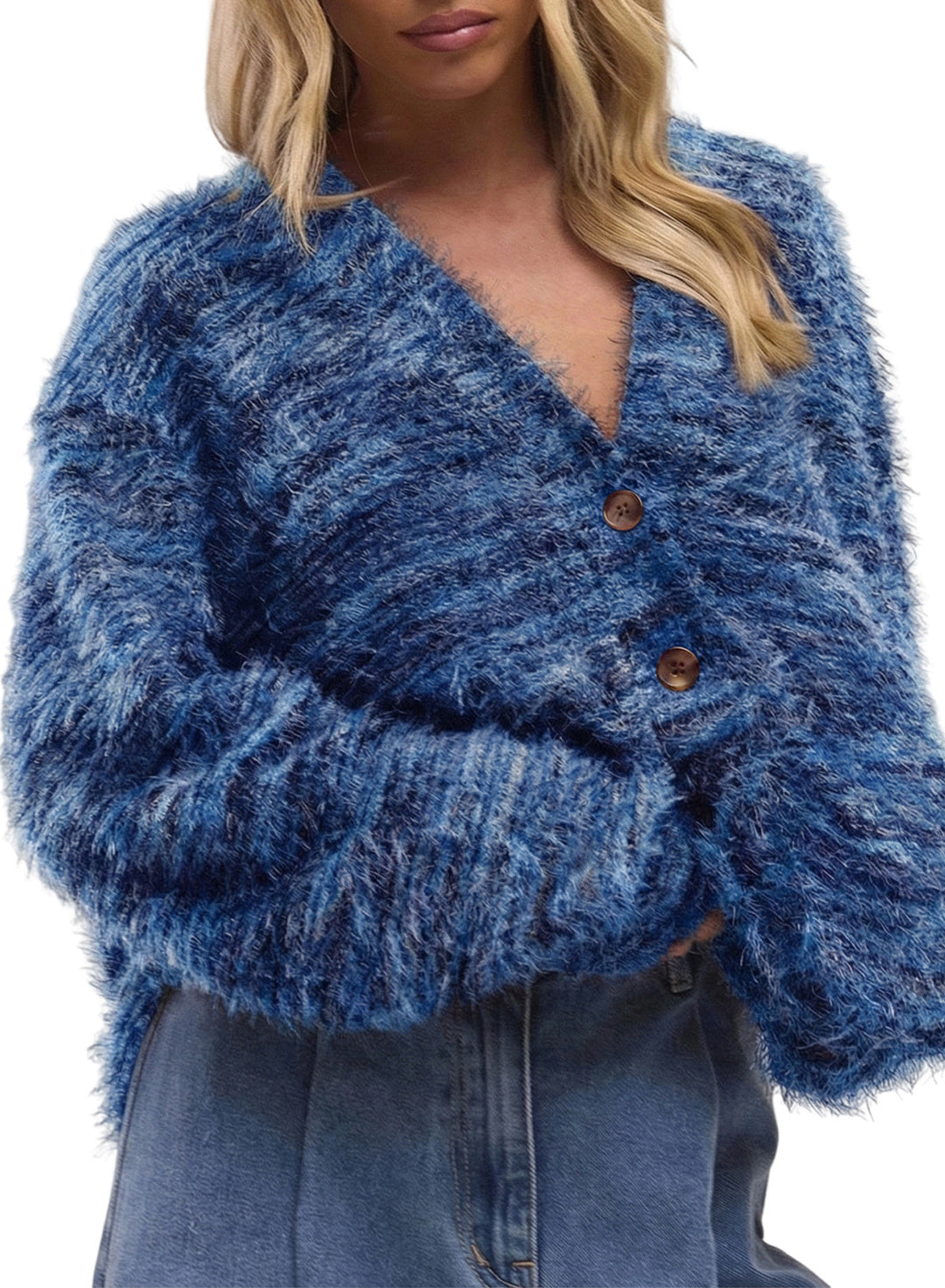 Women's Oversized Striped Knit Cardigan – Textured