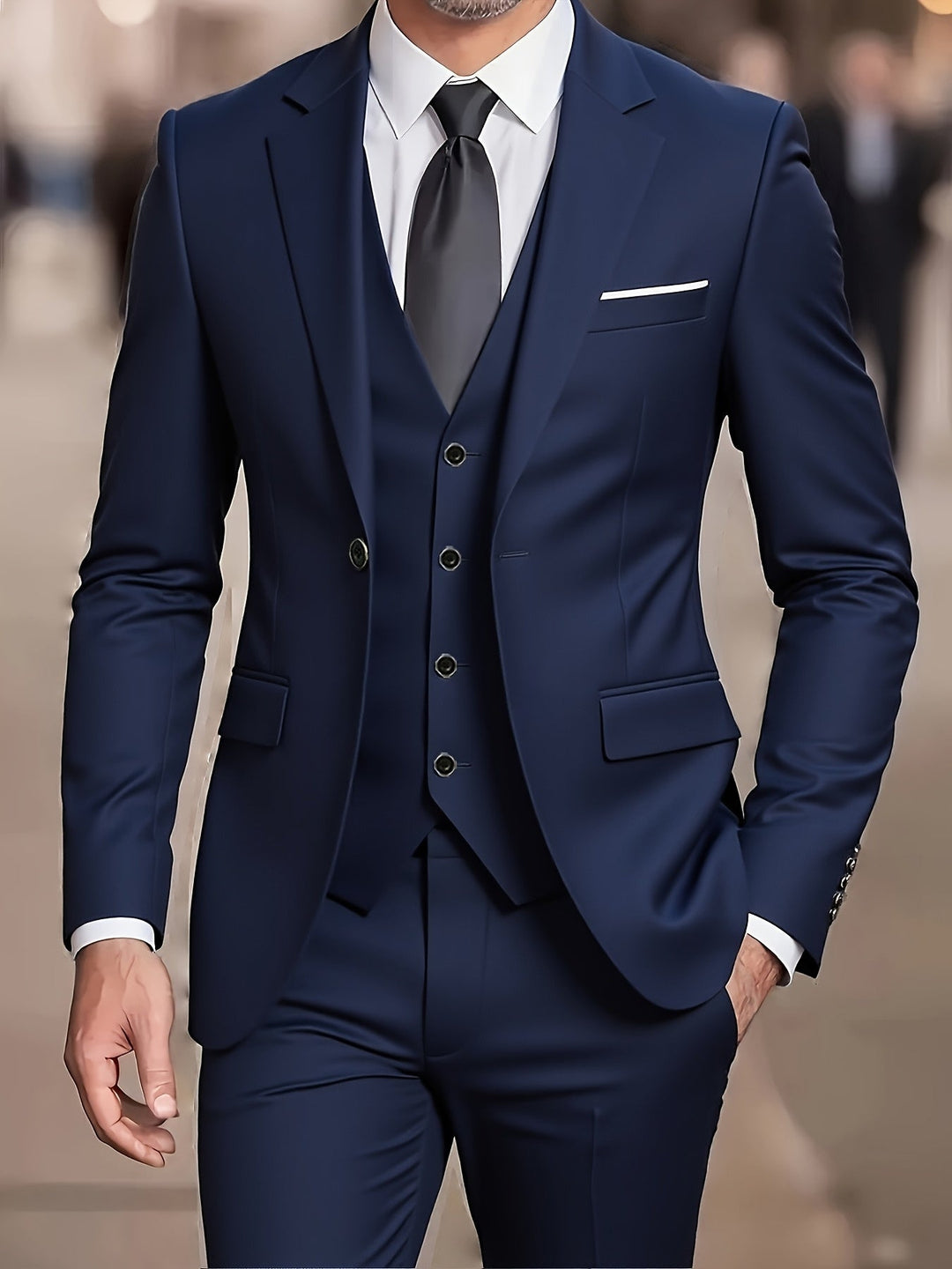 Three-Piece Suit for Men, Tailored Style