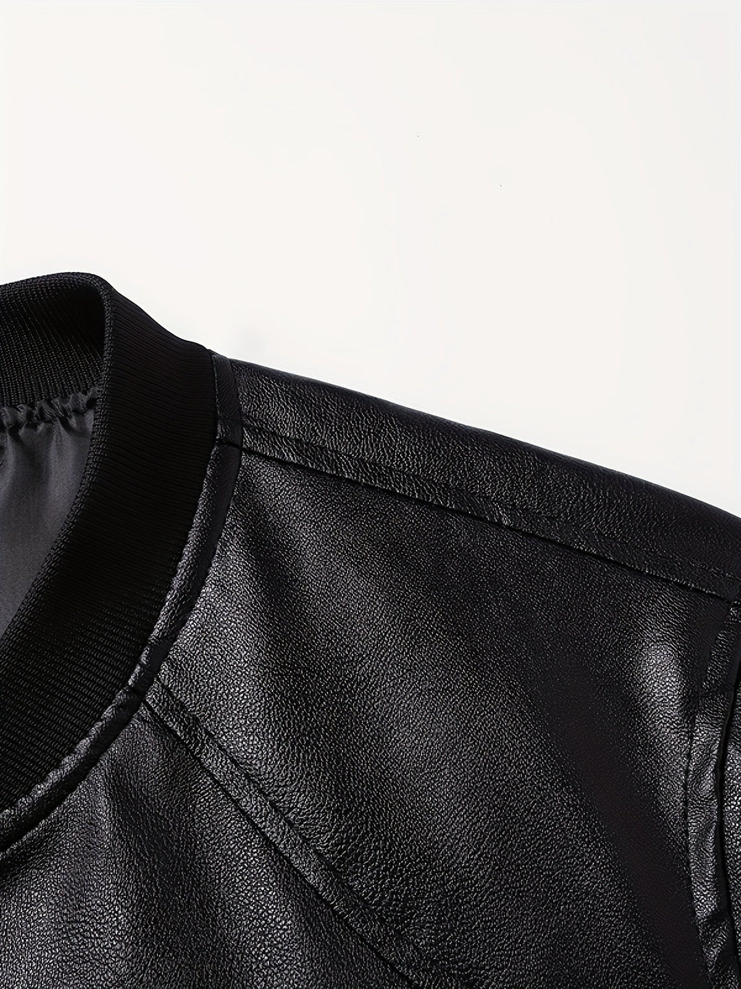 Black Refined Zip-Up Bomber Jacket for Men