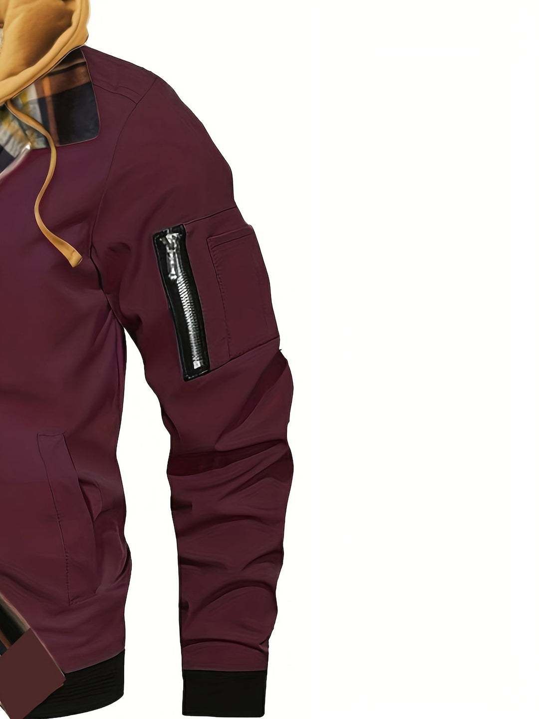 Hooded Warm-Lined Zip Jacket for Men, Plus Size