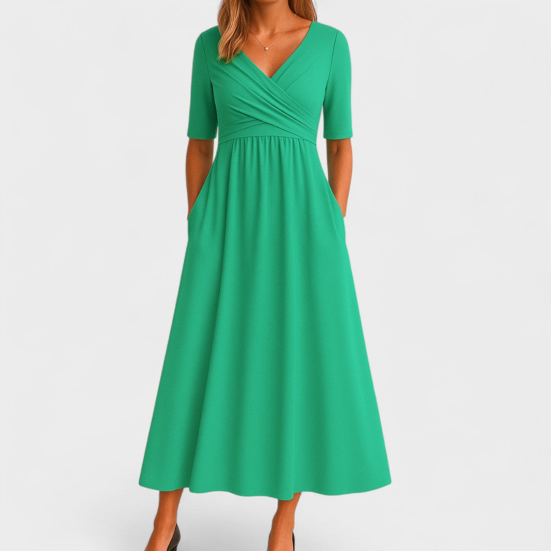 Pleated Midi Dress, Women's Graceful Fit