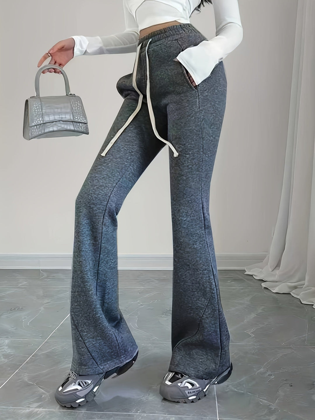High-Waist Flared Lounge Pants for Women