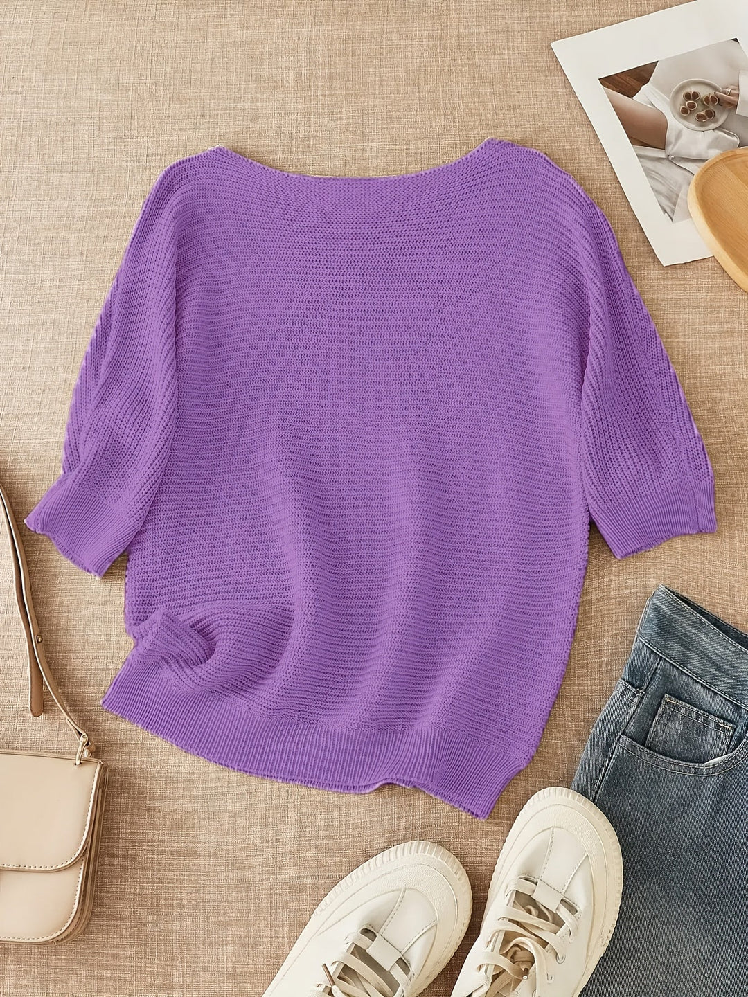 Open-Knit Sweater for Women, Relaxed Style