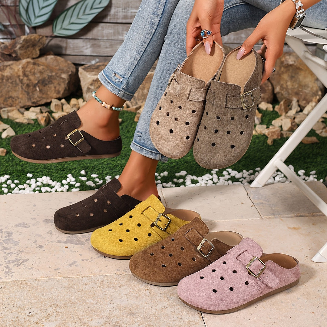 Buckle-Detail Slip-On Clogs for Women