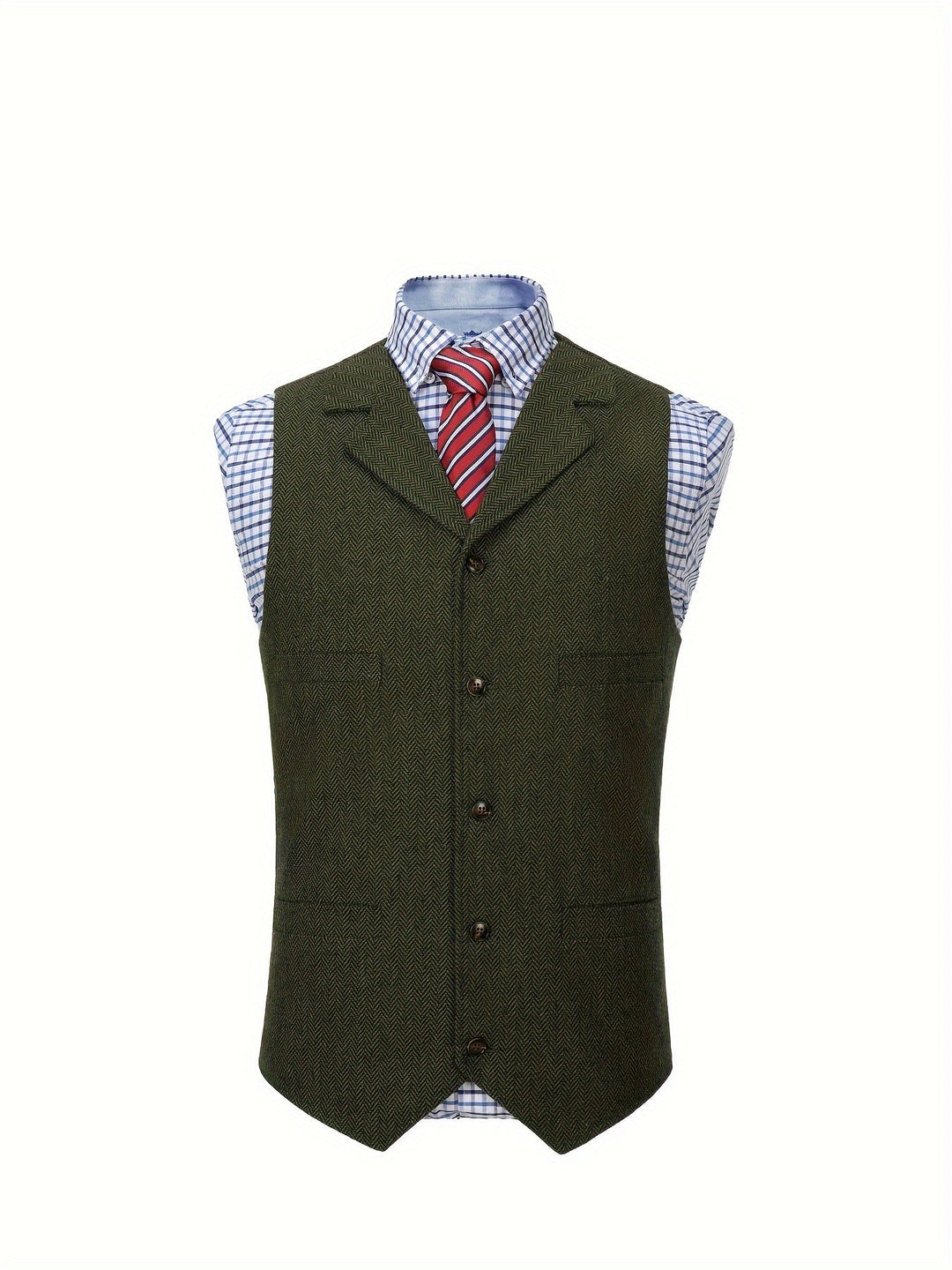 Heritage Herringbone Vest for Men, Plus Size