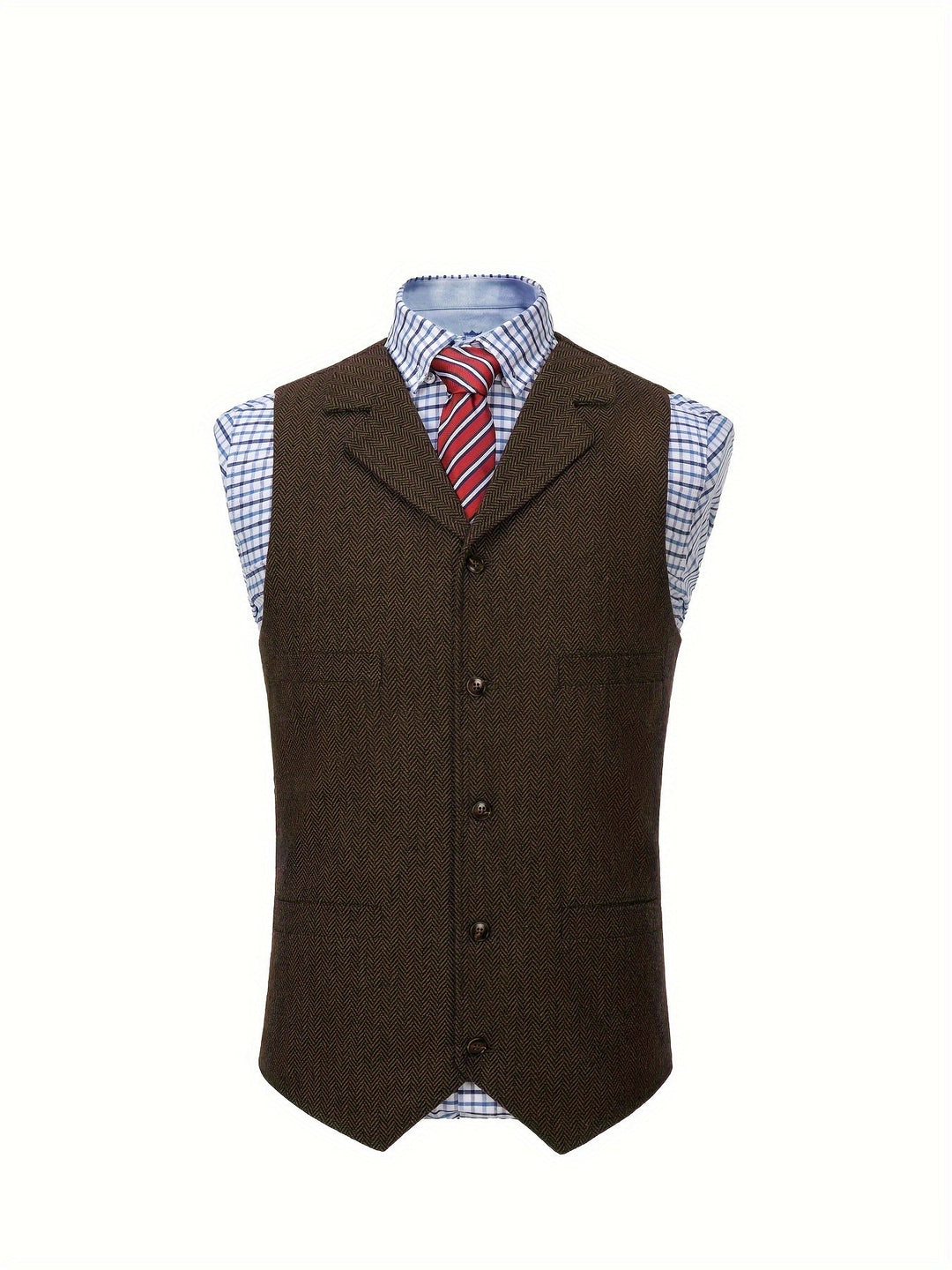 Heritage Herringbone Vest for Men, Plus Size