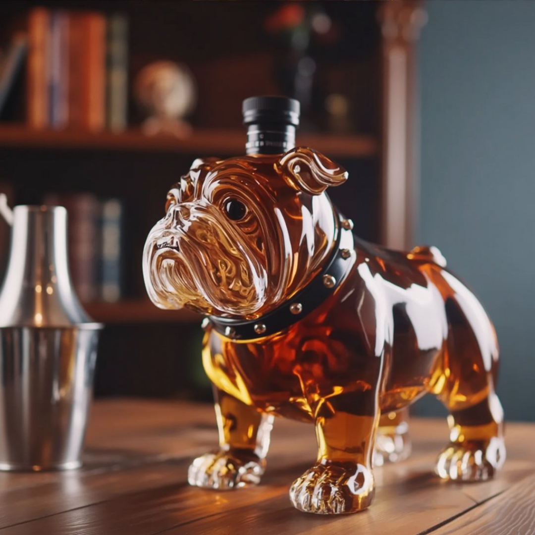 Whisky Bottle Bulldog Design