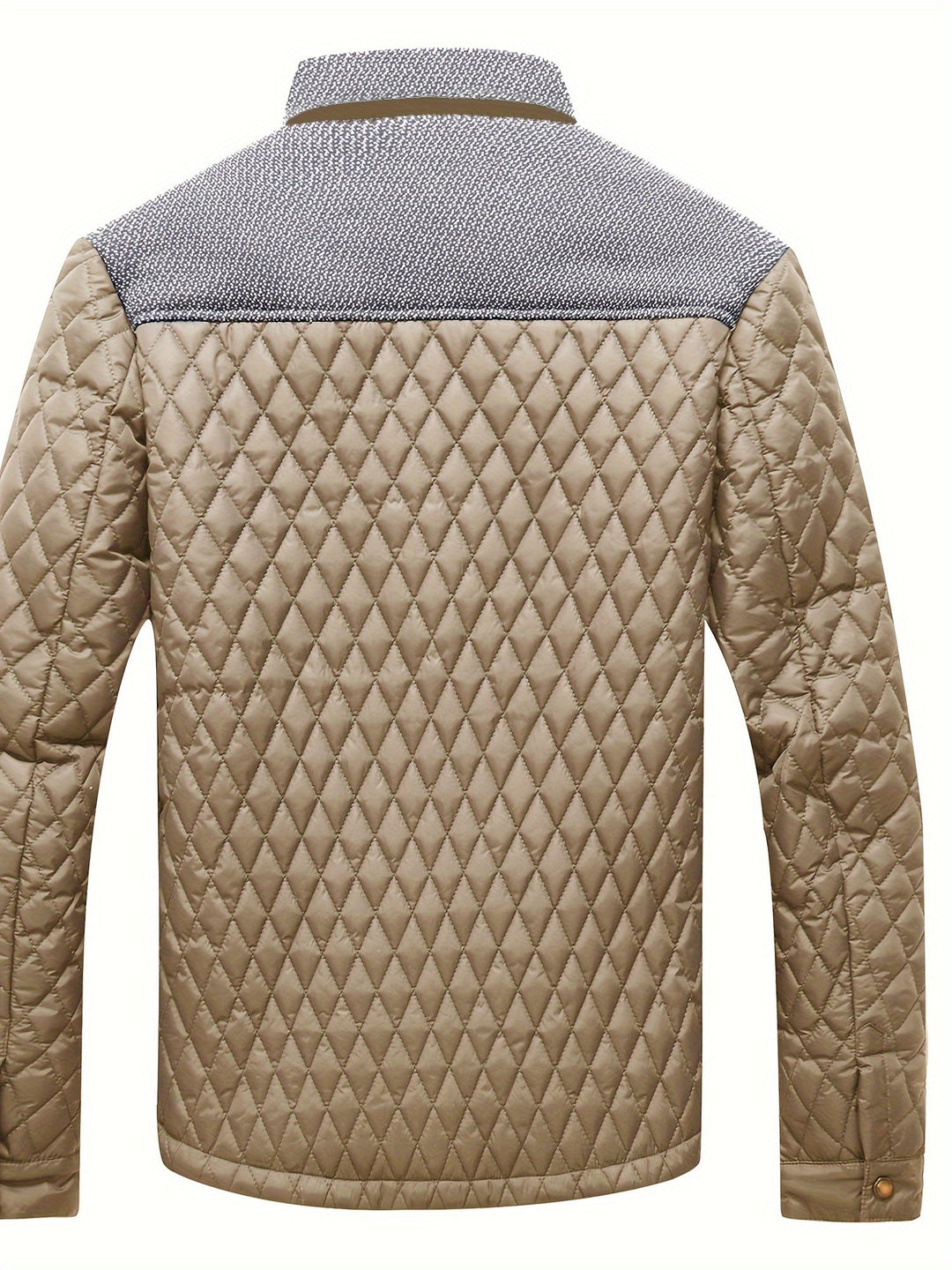 Plus Size Quilted Stand-Collar Jacket for Men
