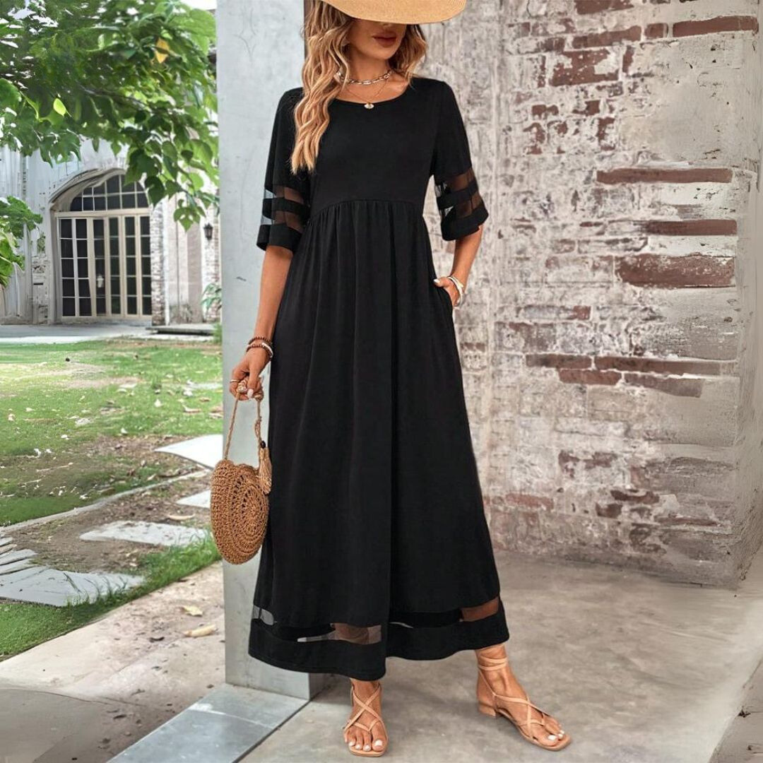 Tummy-Smoothing Midi Dress for Women, Elegant Style