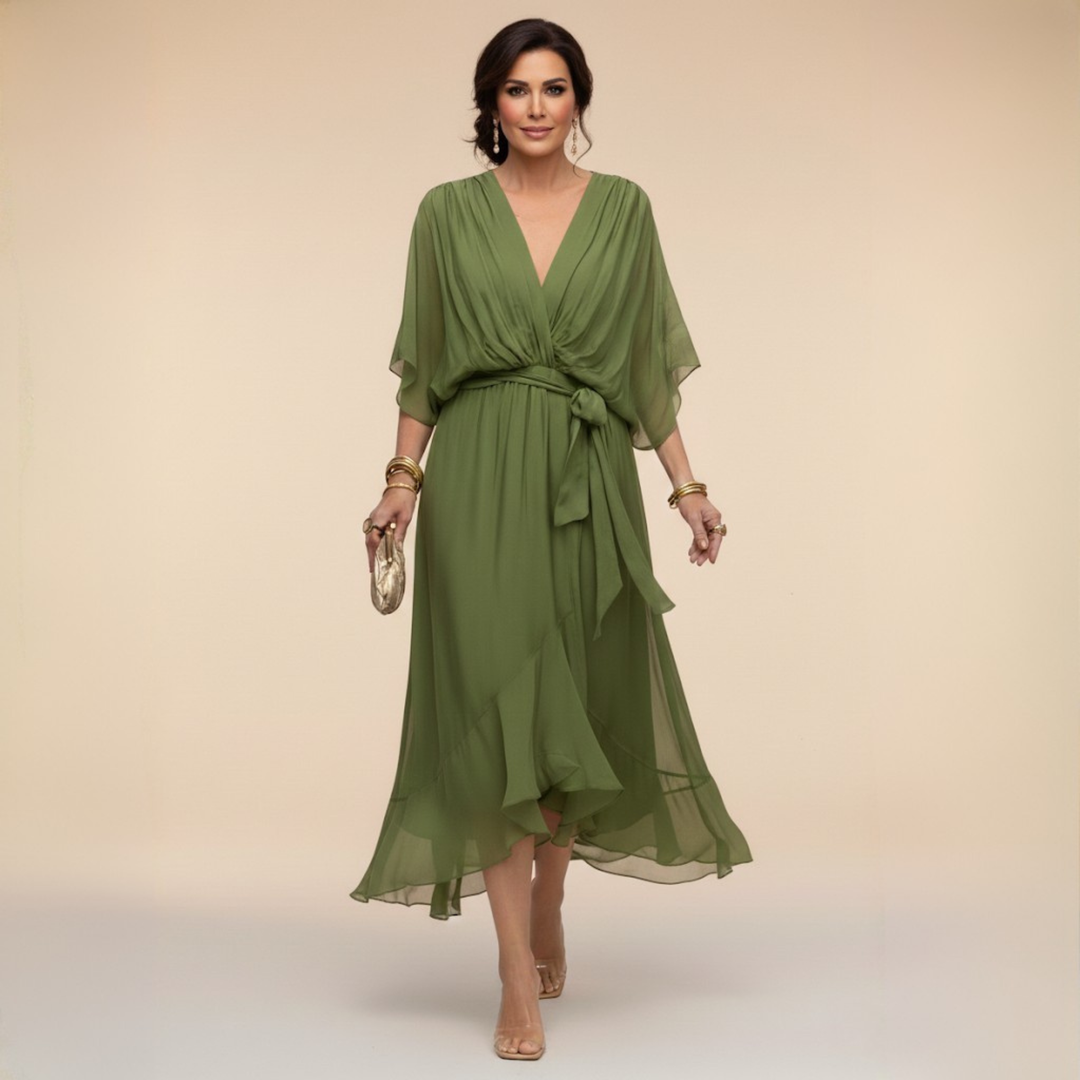 Stylish Chiffon V-Neck Dress for Women