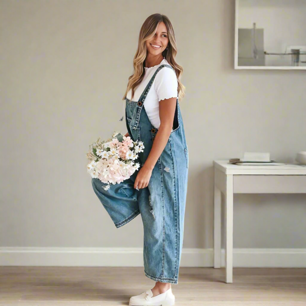 Vintage Style Plain Jumpsuit for Women, Premium Style
