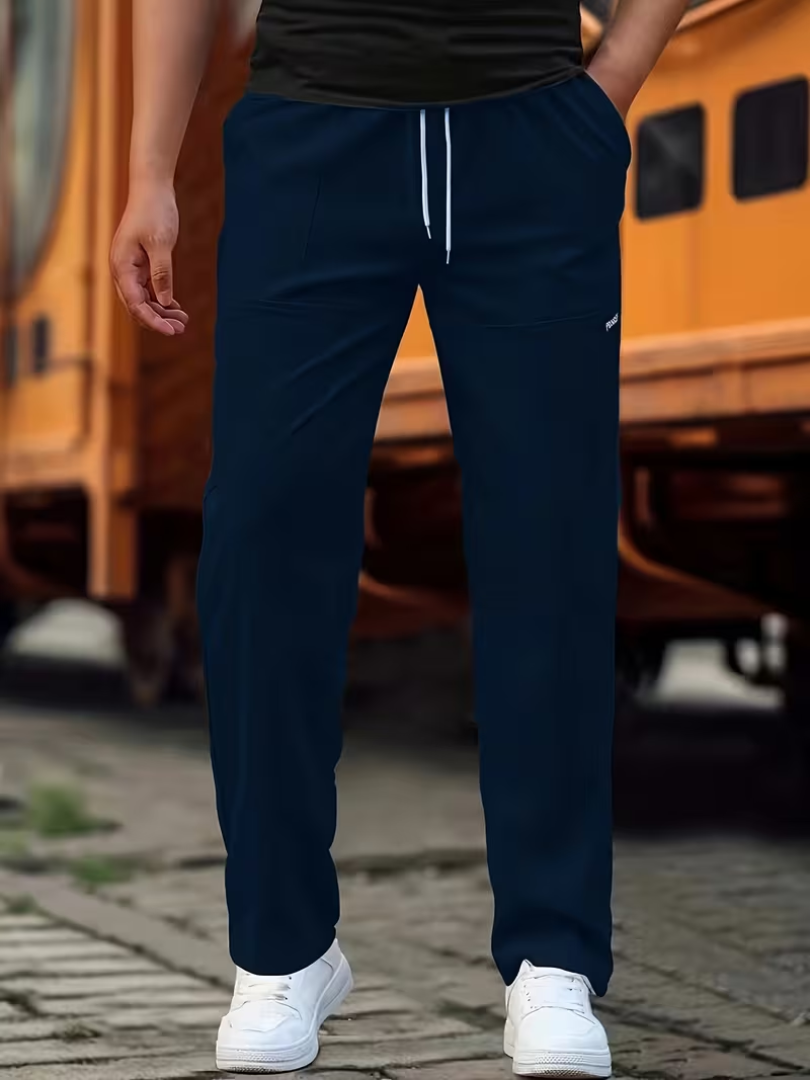 Lightweight Straight-Leg Pants for Men, Casual Style