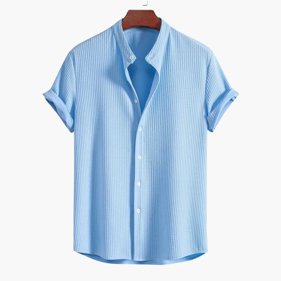 Stand-Collar Shirt, Men's Refined Fit
