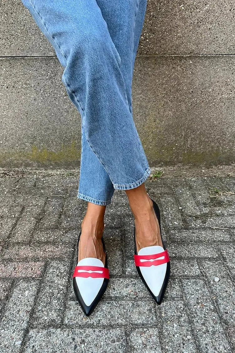 Two Tone Pointed Slippers, Stylish Fit