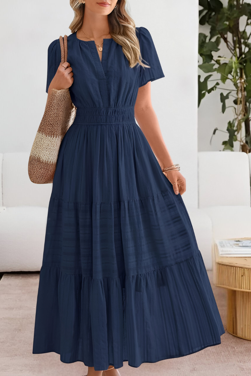 Tiered Flutter-Sleeve Maxi Dress for Women