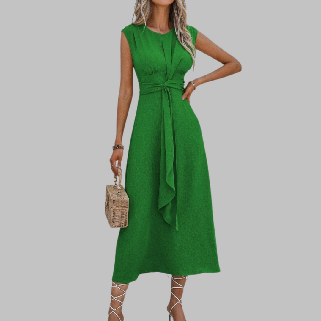 Sleeveless Round Neck Maxi Dress, Women's Elegant Fit