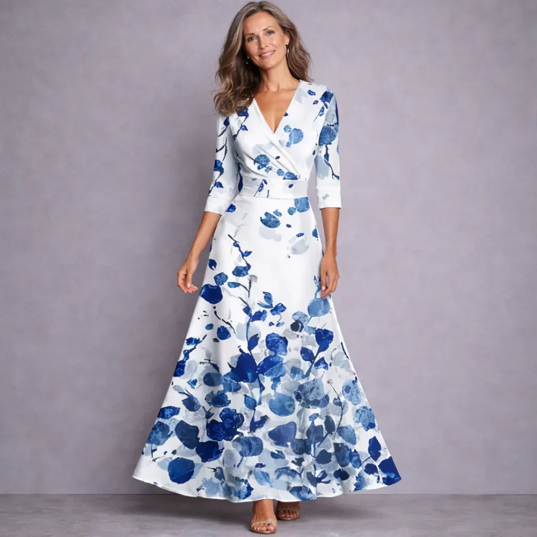 Mid Sleeve Maxi Dress, Women's Elegant Fit