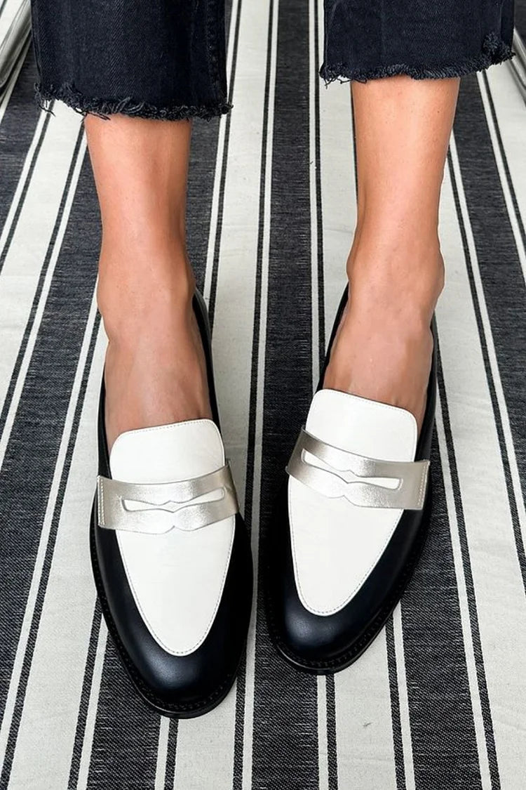 Monochrome Premium Loafers, Stylish Style