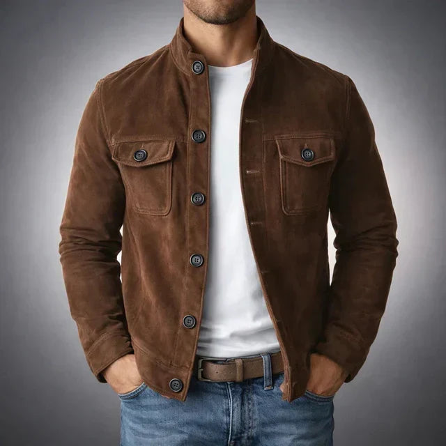 Pocket Suede Jacket, Men's Classic Fit