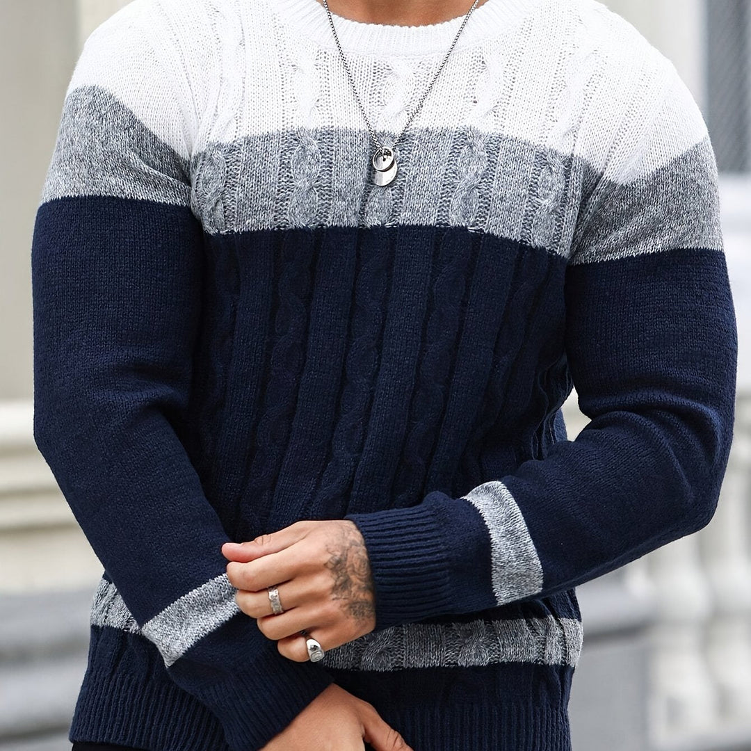 Men's Textured Cable-Knit Sweater