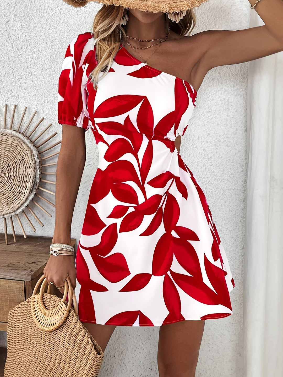 One-Shoulder Puff Sleeve Dress for Women