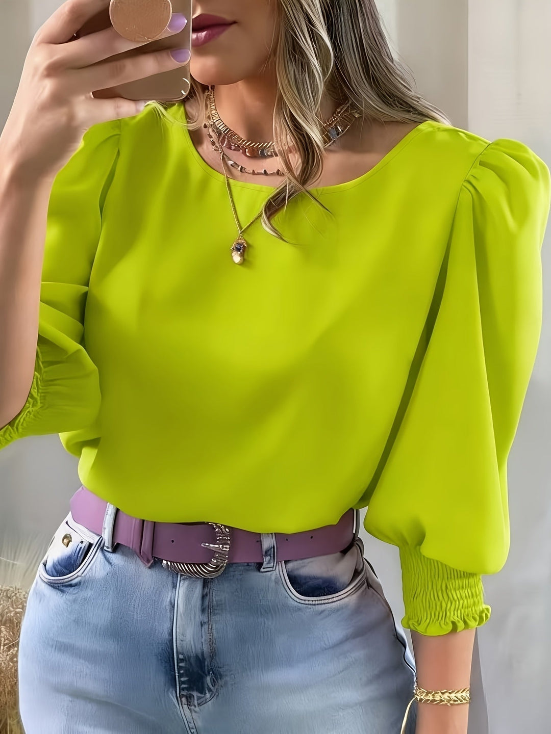 Puff-Sleeve Blouse for Women