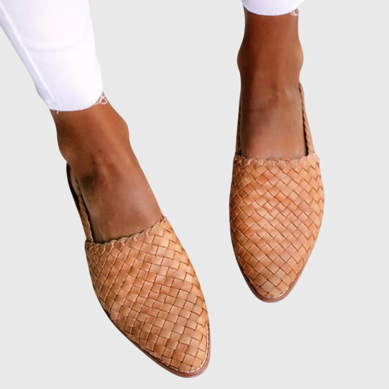 Woven Pointed-Toe Flats for Women
